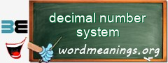 WordMeaning blackboard for decimal number system